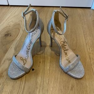 Sparkly Silver Sam Edelman Srappy Heels